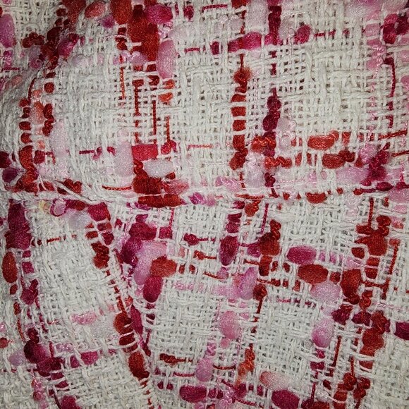 Nanette Lepore Women's Tweed Jacket Pearl Button Accents Fringe Details Size 6 - Picture 11 of 11